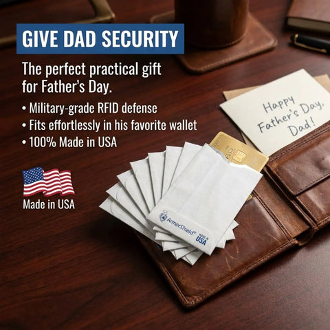 RFID Blocking Credit Card Sleeves For Wallet And Purse displayed near wallet