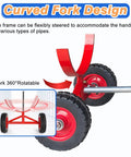 Heavy Duty Pipe Dolly Cart All Terrain Steel Pipe Transport For Construction Sites Warehouses And Workshops Tough As Nails Pipe Handling Equipment Easily Moves Round And Square Pipes And Profiles, curved fork view