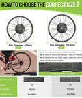Choosing correct size for Beast 48V 1000W Rear Hub Electric Bike Conversion Kit for 20 and 26 inch fat tire bikes.