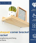 Heavy Duty Stainless Steel L Shaped Corner Brackets 50 Pack Cabinet Hardware For Wood Shelves Furniture Repair solid wall-mounted shelf with potted cactus
