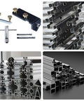 Premium Aluminum Extrusion Tap Guide Adjustable Universal Drill Jig For Metalworking showing components, drill bits, and extrusions.