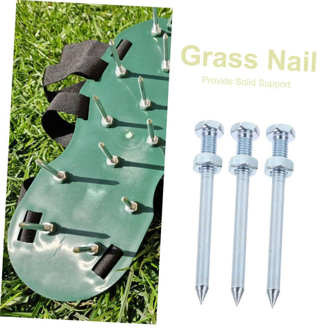Heavy Duty Lawn Aerator Shoes With Metal Spikes, 7 Cm Deep Penetration For Fast Aeration And Healthier Grass, shown on grass
