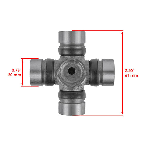 U Joint Kit For Yamaha Big Bear 350 YFM350 1986 4x4 Front Drive Shaft Replacement, steel construction, dimensions shown