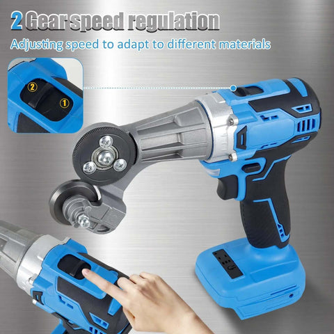 Cordless Nibbler For 18V And 21V Batteries, 1200 RPM Sheet Metal Cutter, showing two gear speed regulation adjustments