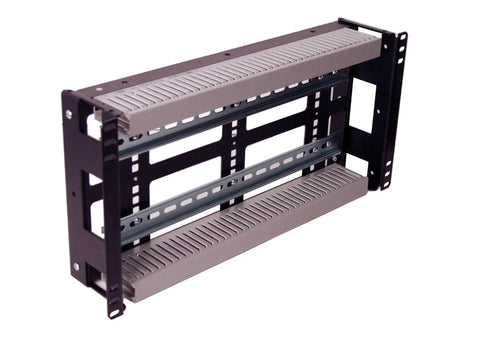 5U Rackmount DIN Rail Panel With 3.78 Inch Low Profile Depth, 14 gauge steel, removable DIN rail, for industrial 19 inch racks