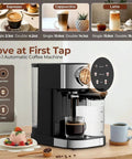 No Fuss Compact Espresso Machine With Real 20 Bar Pressure And Quick Thermo Block Heating Stainless Steel Coffee Maker featuring 3-in-1 options.