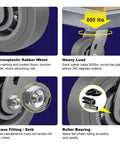 Product details display highlighting 5 Inch Heavy Duty Swivel Caster Wheels Set Of 4 For Carts Industrial Use With Thermoplastic Rubber Wheels.