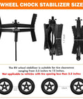 Heavy Duty X Shape Wheel Chocks For RVs And Travel Trailers With Wrench Anti Move Pair Stabilizers side view dimensions