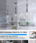 Kitchen with dimmable LED Edison bulb, vintage filament, 5.5W, 4000K cool white, E26 base, clear glass, smooth dimming shown