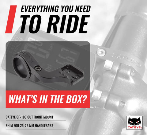 Out Front Bike Computer Bracket Bolt On Mount Front And Center Display For Padrone Strada Urban And Velo Wireless Models, Fits 31.8 Mm And 25 To 26 Mm Handlebars With Shim