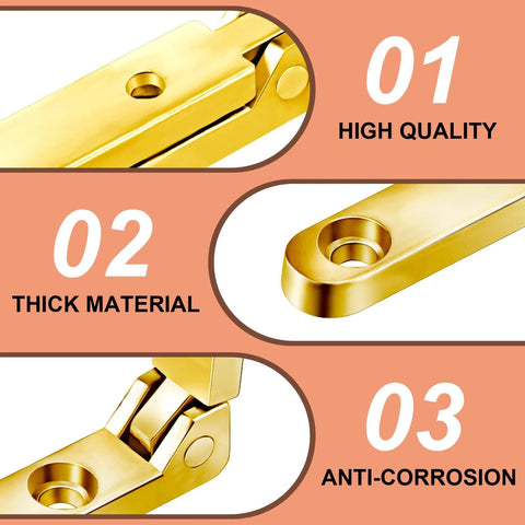 Twelve Pack 90 Degree Hinges For Wooden Boxes And Jewelry Boxes With 48 Screws Gold Finish Zinc Alloy Small Box Hinge