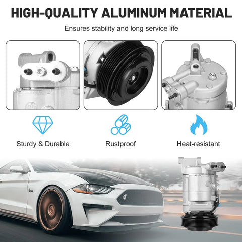 Top Shelf Solid And Fresh AC Air Compressor With Clutch For Chevy Equinox Gmc Terrain 2010 2011 aluminum material and design details.