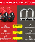 Red Half Inch By Twenty Two Inch Soft Shackle Rope For Offroad Recovery With 57000 Lbs Break Strength vs metal shackles