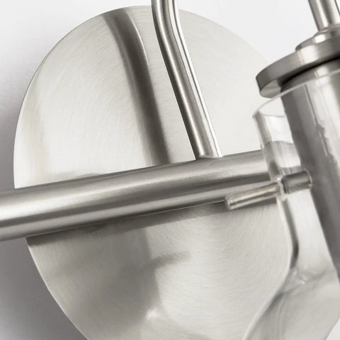 Brushed Nickel Vanity Light Fixtures Over Mirror With Glass Shade Modern Wall Sconce 3 Light Bath Bar Easy Install Over Mirror Bathroom Lighting Sleek Contemporary Glass Shade Durable Stainless Steel
