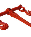 Beefy 3/8 To 1/2 Inch Ratchet Chain Binder With 15,000 WLL And 60,000 MBS, Fixed Handle, Red Forged Steel, Heavy Load Secure