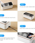 Steps to use Heavy Duty Ultrasonic Cleaner For Jewelry And Specs With 12oz 304 Stainless Steel Tank, 6 Cleaning Modes And Digital Timer