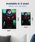 Badass Solo Leveling Metal Poster Featuring Tusk Design With Hot Anime Wall Art, 12.6 x 17.7 inch rustproof steel for gaming spaces.