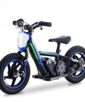 Kids Electric Dirt Bike For Ages 3 6, 170W Racing Grade Electric Motorcycle With Aluminum Frame, Dual Power Modes, 24V Detachable Battery, 12 Inch Knobby Tires, Off Road Mini Racer For Backyard Tracks, side view