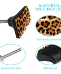 Rectangular Black Drawer Pulls With Screws For Cabinets Bookcase Drawers And Dressers Leopard Print ABS Glass Durable Easy Install