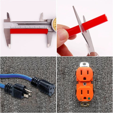 Heavy Duty Outlet Spacers And Screw Mount Kit Featuring Top Shelf Silicone; measuring and cutting tool with electrical components.