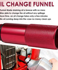 Mess Free Oil Change Funnel With Magnetic Oil Dipstick Kit For EU2200i Generator shown draining oil effortlessly from generator