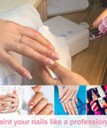 Rechargeable Cordless Airbrush Kit applying nail art detail, showcasing manicure process with pink portable air brush gun