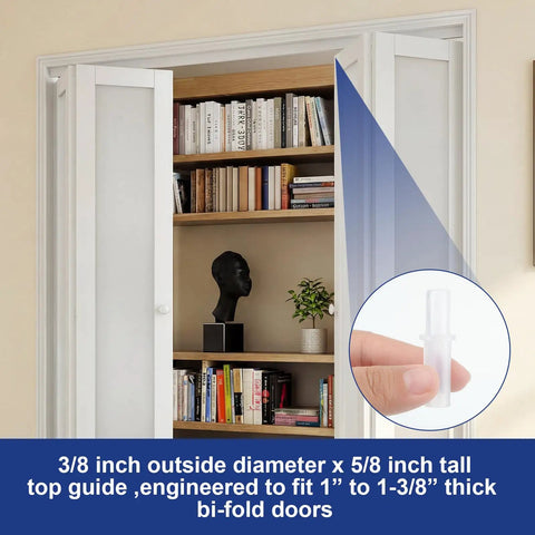 5 Pack Bifold Door Hardware Repair Kit For Quick Top Or Bottom Pivot Pins And Nylon Pivots, 3/8 Inch Replacement Parts