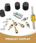 Air Conditioning Valve Core Repair Kit 16 Piece Set For Cars SUVs Trucks Universal Core Tool With Valve Seals and Metal Construction
