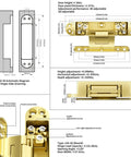 Rock Solid Heavy Duty 6 Inch Hidden Door Hinge With No Drama 3 Way Adjustment For Secret Doors schematic dimensions and adjustments.