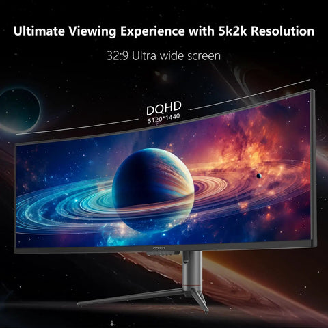 UltraWide 49 Inch Gaming Monitor 5120x1440 QHD 240Hz Refresh Rate Curved VA Panel 32:9 Ultrawide For Gamers HDR400 99 Percent