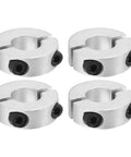 Bore 16mm Double Split Shaft Collar 35mm Outer Diameter 12mm Thickness Aluminum Alloy Locking Collar Clamp With Set Screws, 4 Pack