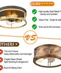 Comparison of Black And Gold Flush Mount Ceiling Light Fixture and a competing light showing frame and material differences