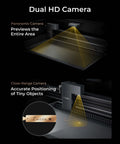xTool P2S 55W CO2 laser cutter and engraver with dual HD cameras; desktop device for wood, metal, acrylic