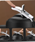 Party-Ready Hot Beverage Dispenser With Pump, showing the safe-latch pump mechanism with stainless steel lever handle.