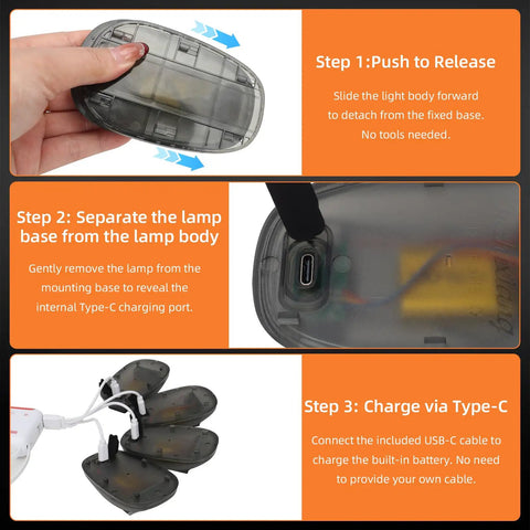 Wireless Solar Cab Lights For Truck Easy Install No Drill Roof Marker RGB LEDs In 8 Colors steps to release and charge