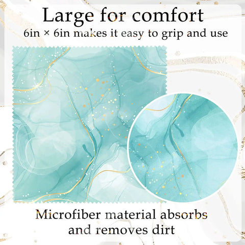 20 Pack Microfiber Cleaning Cloths Set For Eyeglasses, Camera Lenses, And Phone Screens, Marble Design Soft Wipes, 6 X 6 Inches