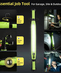 Two Pack Rechargeable LED Work Light Set with magnetic base, hooks, clamps, in use for garage and car repair at 3000 lumens.