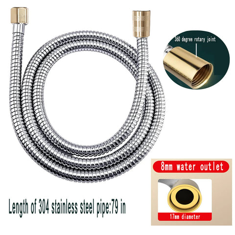 Stainless steel braided sink hose attachment with brass fittings, 79 in long for portable sink spray and dog shower