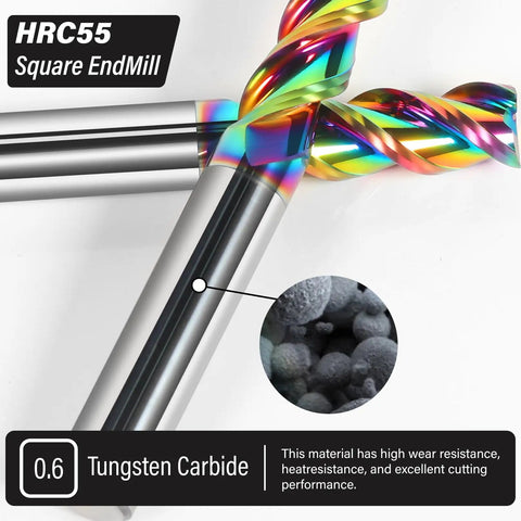 Two Flute Tungsten Carbide Micro End Mills Set For Aluminum And Copper Alloys DLC Coated Square End Mills For CNC Milling Bits