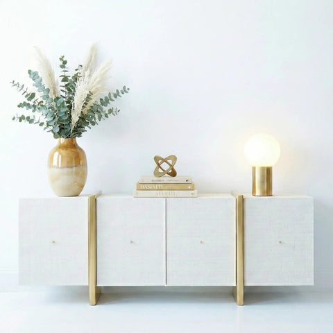 Kai LED Table Lamp With USB Port Tiny Bedside Reading Modern Desk Lamp Nightstand Light With Ambient Glow Vibe For Bedroom Living Room And Office Brass Finish Globe Shade