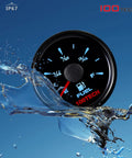 All Black 52mm Marine Fuel Gauge 0-90 Ohm Level Gauge With Smooth Sweep Needle And Stainless Bezel 2-1/16 Inch Boat Fuel Monitor Replacement For Offshore And Freshwater Use, black dial in water splash