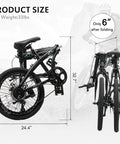 20 Inch Folding Bike With 7 Speed Shimano System Ready To Ride 100 Percent Assembled Dual Disc Brakes Folded Compact