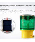 Ultra Bright Solar Strobe Warning Light for Construction and Traffic 360 Degree LED Beacon Wireless Auto On Off IP65 Waterproof Yellow product image