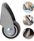 6pcs Rigid Furniture Moving Caster Wheels with Rubber, Silent Mobility, close-up of rubber wheel and metal support.