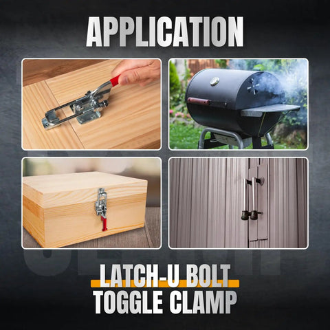Heavy Duty Toggle Clamp Two Pack Delivers A Badass 700 Pound Solid Hold With Adjustable U Bolt And Anti Slip Grip For Woodworking Jigs Truck Racks Tool Chests Cabinets And Smokers used on wood jigs, smoker, toolbox, and latch.