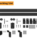 8Ft Black Exterior Barn Door Hardware Kit With Heavy Duty Sliding Rail Track Wall Mount System Includes Five Brackets Supports Up To 450 Lb Doors Galvanized Steel For Durability And Corrosion Resistance Doors Not Included