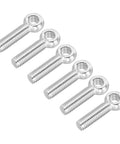 Heavy Duty Swivel Lifting Eye Bolts, Built Tough M6 X 25mm 304 Stainless Steel Rigging Hardware, pack of six eye bolts.