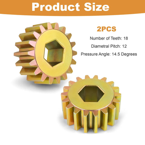 2 Pack 18-Tooth Spur Gear 122739 Replacement for RV Through Frame Slide Out 12DP 14.5PA Keeps Your Camper Slide Out Moving Smoothly Direct Fit for 123356 122837 Models
