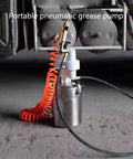 Heavy Duty Pneumatic Grease Pump With Five Foot Air Hose And Swivel Nozzle For Quick Grease Monkey Jobs And Field Machinery Care.