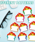 Dumpster Fire Sticky Notes 9 Pack Cute Shaped Self Adhesive Notepads arranged on a desk with glasses and a keyboard